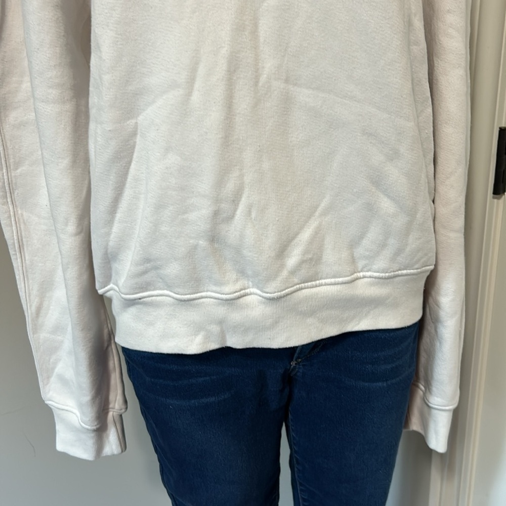 AGOLDE Tarron Mock Neck Sweatshirt Raglan Sleeve Pullover Cream Sz L NEW - Picture 6 of 14
